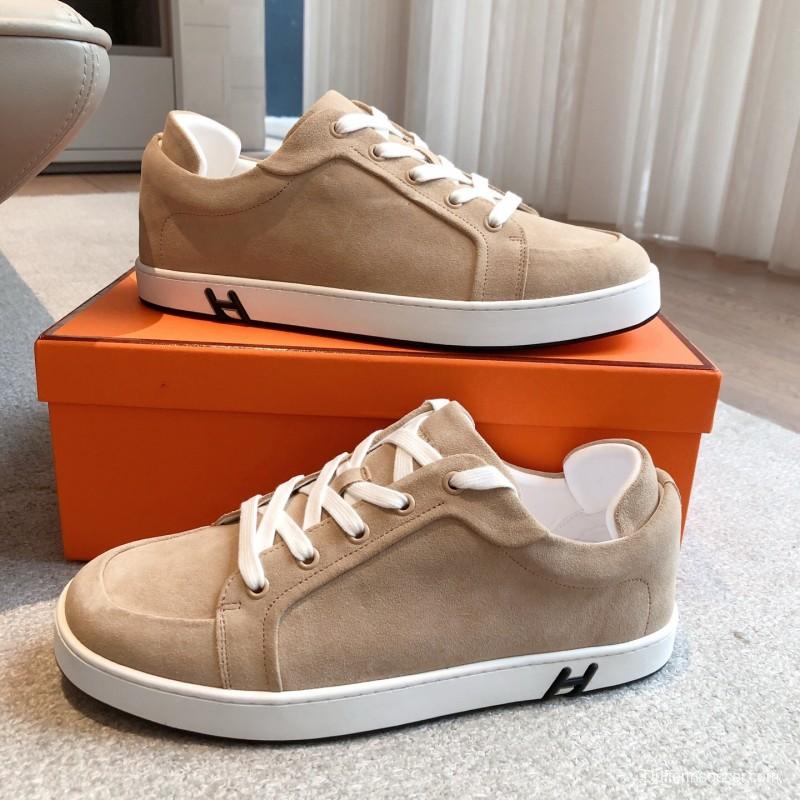 2025 Unisex H Brown Beige Suede Sneakers AS00380