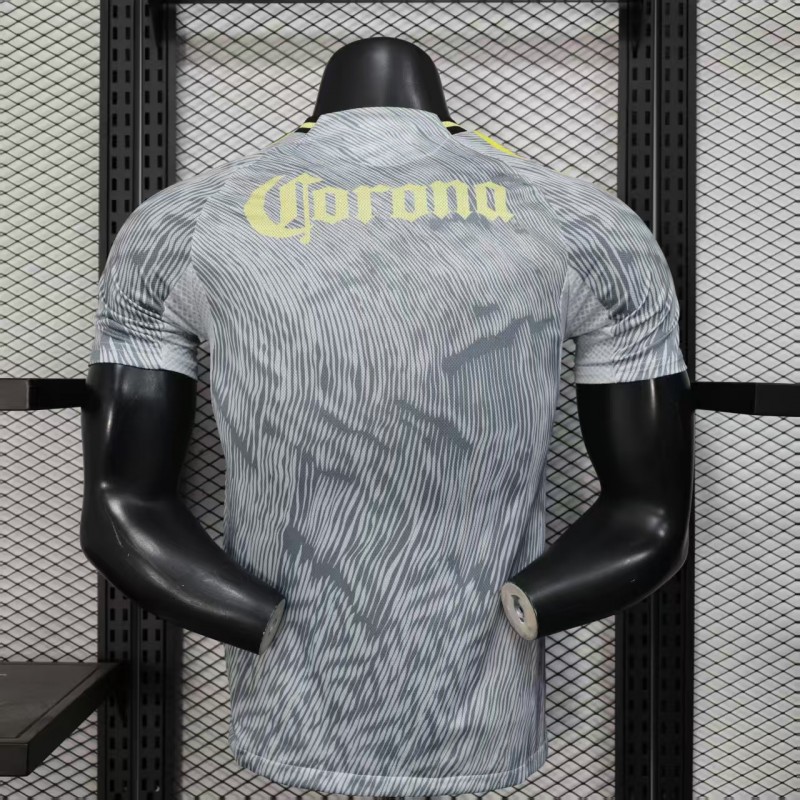 Player Version 25/26 Club America Grey with Diagonal Stripe Pattern Jersey