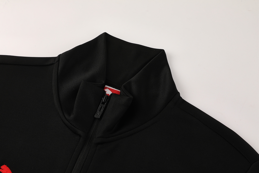 25/26 AC Milan Black/Red Full Zipper Jacket +Long Pants