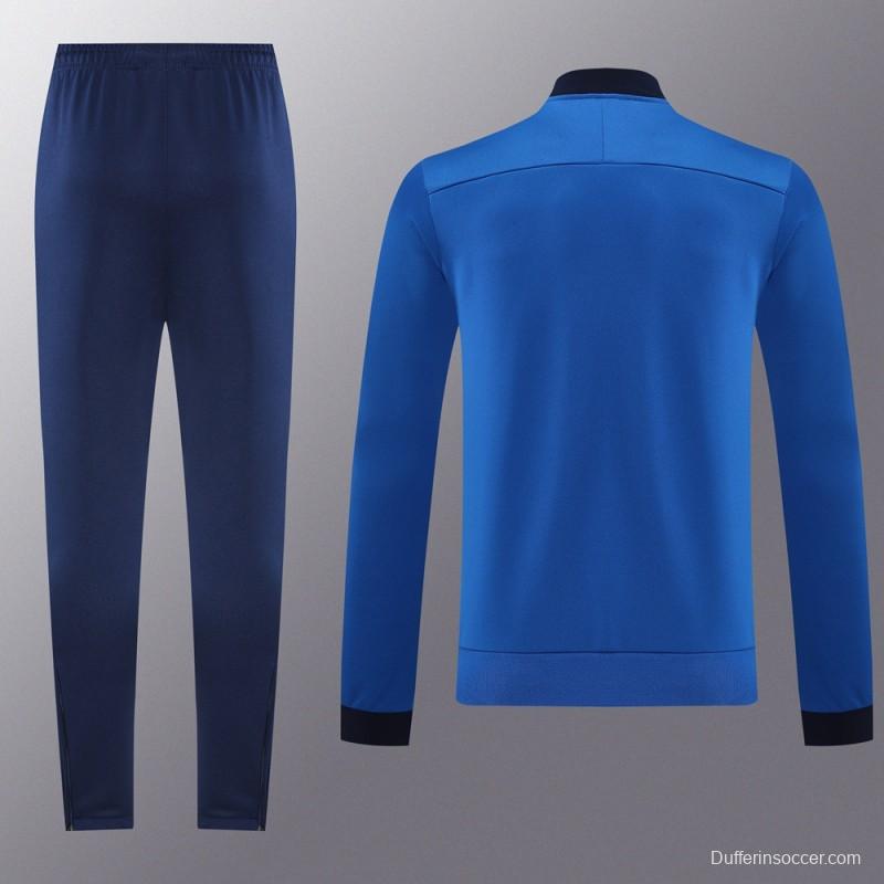 2025 Nike Blue Full Hoodie Zipper Jacket +Long Pants