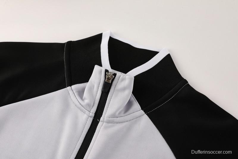 2025 Nike Grey/Black Full Hoodie Zipper Jacket +Long Pants