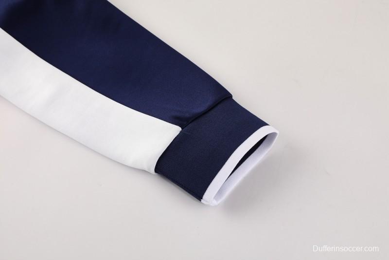 2025 Nike Grey/Navy Full Hoodie Zipper Jacket +Long Pants