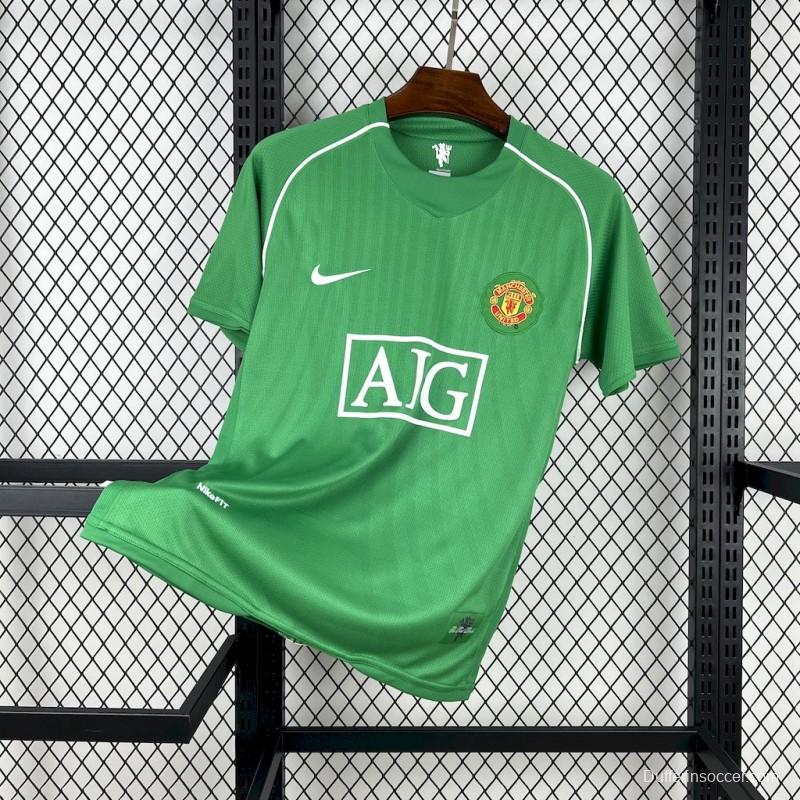 2007/08 Manchester United Green Goalkeeper Retro Jersey