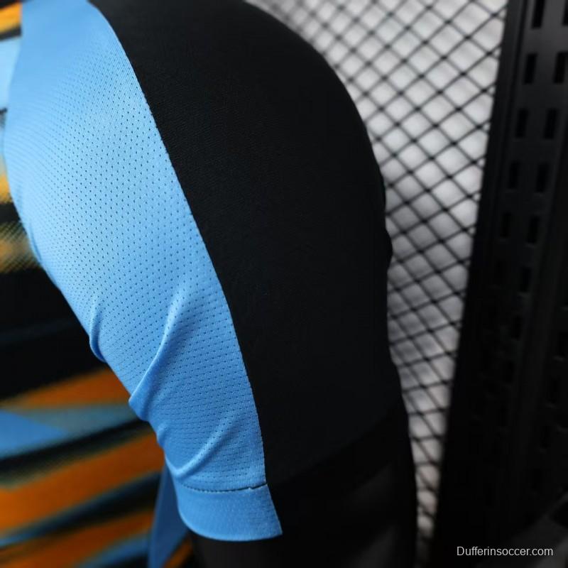 Player Version 25/26 Olympique de Marseille Blue with Orange Gradient Stripe Jersey