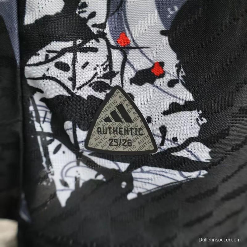 Player Version 2025 Japan Gray with Traditional Dragon and Cherry Blossom Pattern Jersey