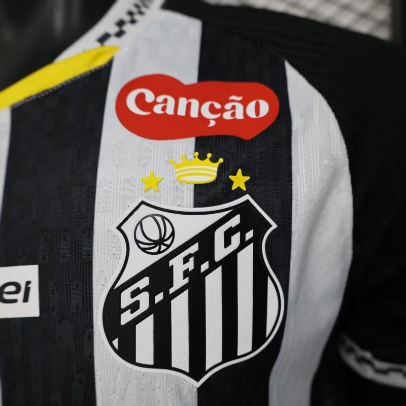 Player Version 25/26 Santos Away Jersey With Full Sponsors