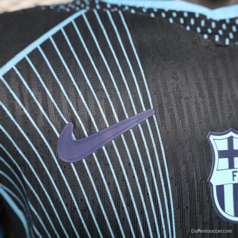Player Version 25/26 FC Barcelona Black with Geometric Line Pattern Jersey