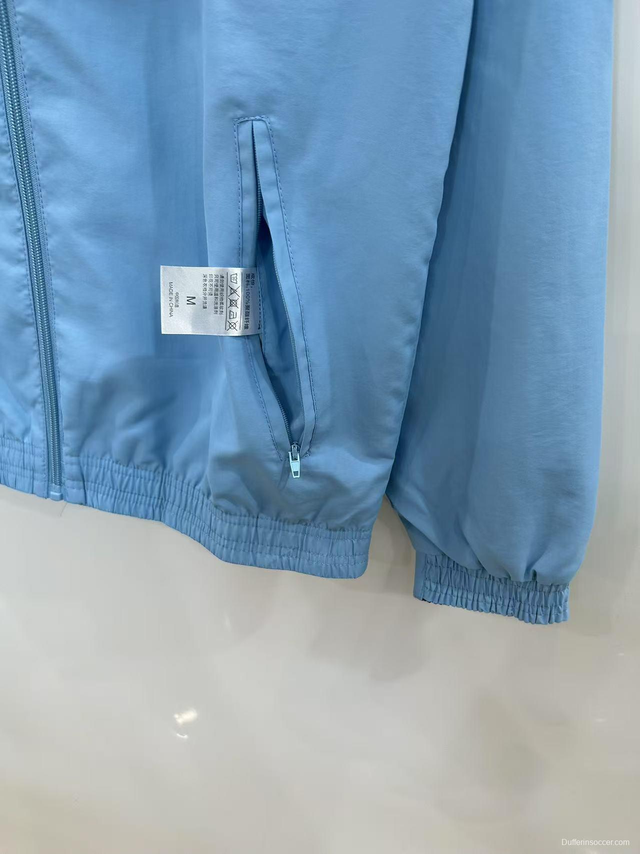 25/26 Everton Navy Blue/Blue with Stadium Blueprint Pattern Reversible Windbreaker