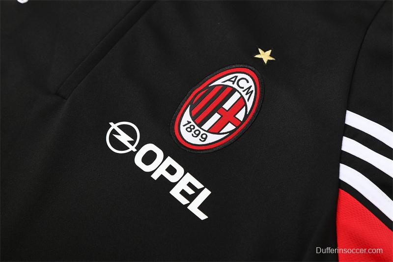 Retro 03/04 AC Milan Black Half Zipper Jacket