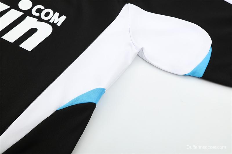 Retro 08/09 Real Madrid Black Half Zipper Jacket