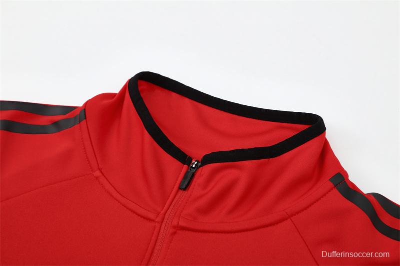 Retro 05/06 AC Milan Red Half Zipper Jacket+Long Pants