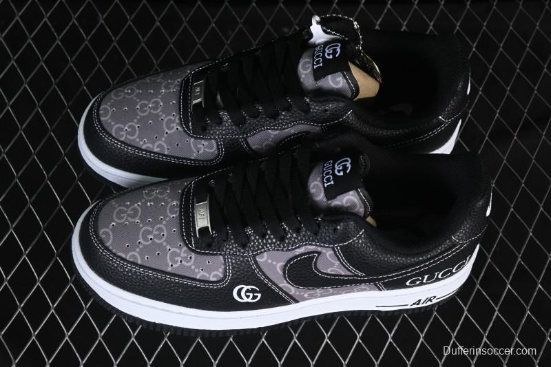 Nike Air Force 1 '07 Low Gucci Collaboration Litchi Grain Print Casual Sneakers - AH8462-002