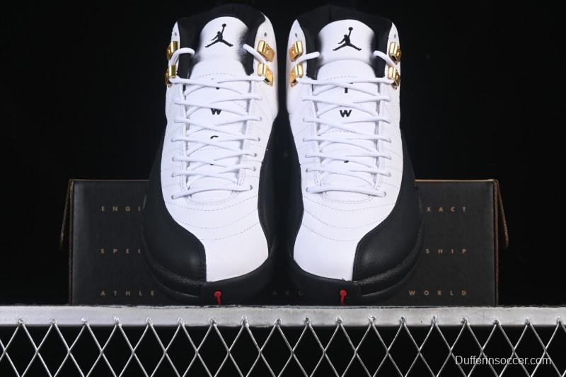 Nike Air Jordan 12 Retro Taxi Gold Buckle Basketball Shoes - CT8013-117