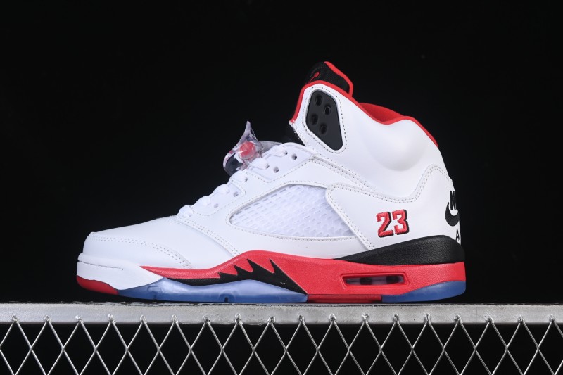 Nike Air Jordan 5 Retro Fire Red Black Tongue Basketball Shoes - HQ7978-101