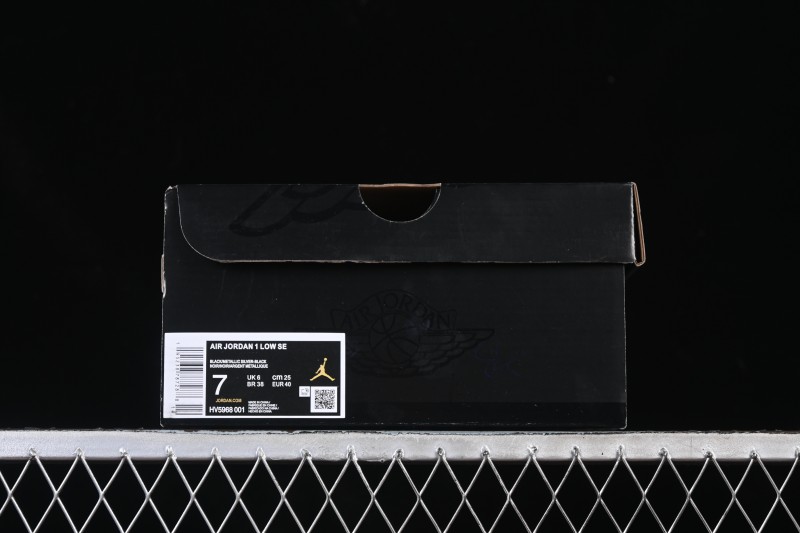 Nike Air Jordan 1 Low AJ1 Black White Canvas Patch Low Top Casual Basketball Shoes - HV5968-001