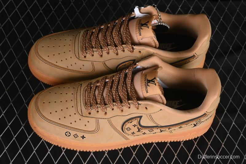 Nike Air Force 1 '07 Low LV Collaboration Wheat Print Casual Sneakers - DK0188-082