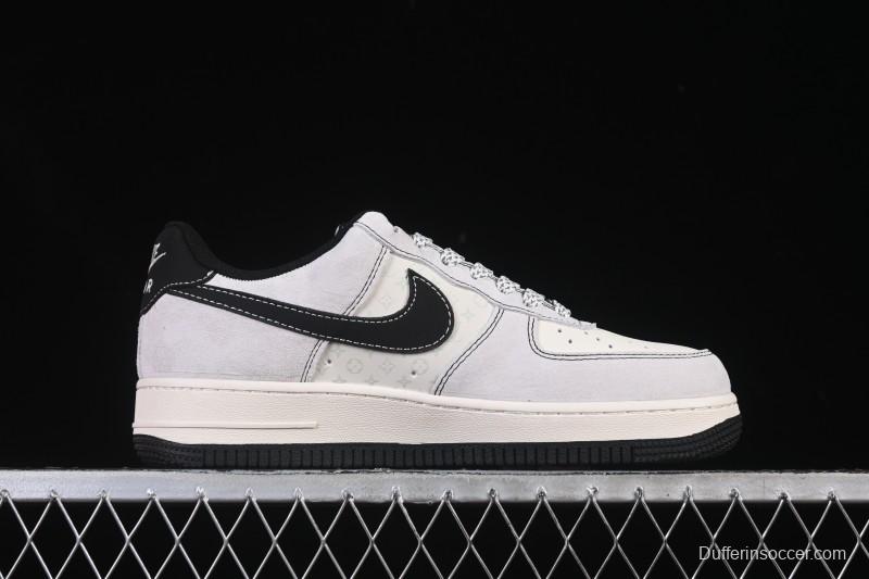 Nike Air Force 1 '07 Low LV Collaboration Black Swoosh Woven Label Casual Sneakers - CX5050-Y23