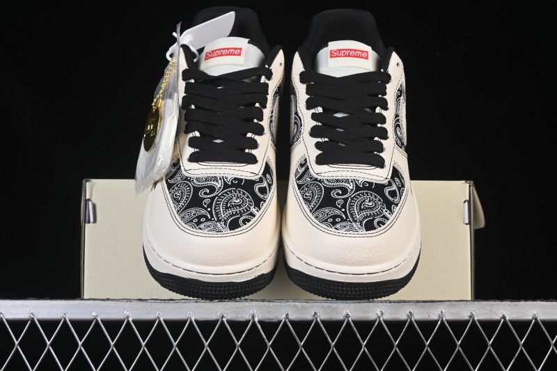 Nike Air Force 1'07 Low Cashew Flower Classic White Black Low-Top Casual Sneakers - ZD1988-005
