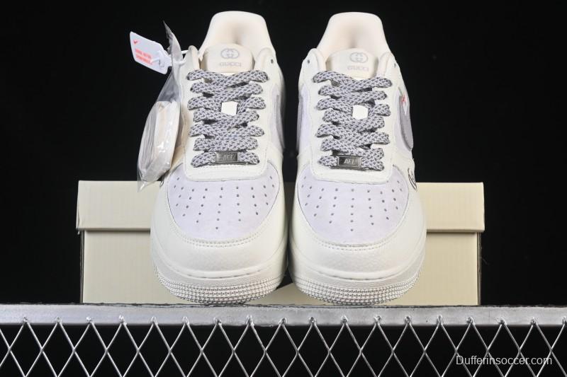 Nike Air Force 1'07 Low Gucci Collaboration White Light Brown Low-Top Casual Sneakers - YF9511-807