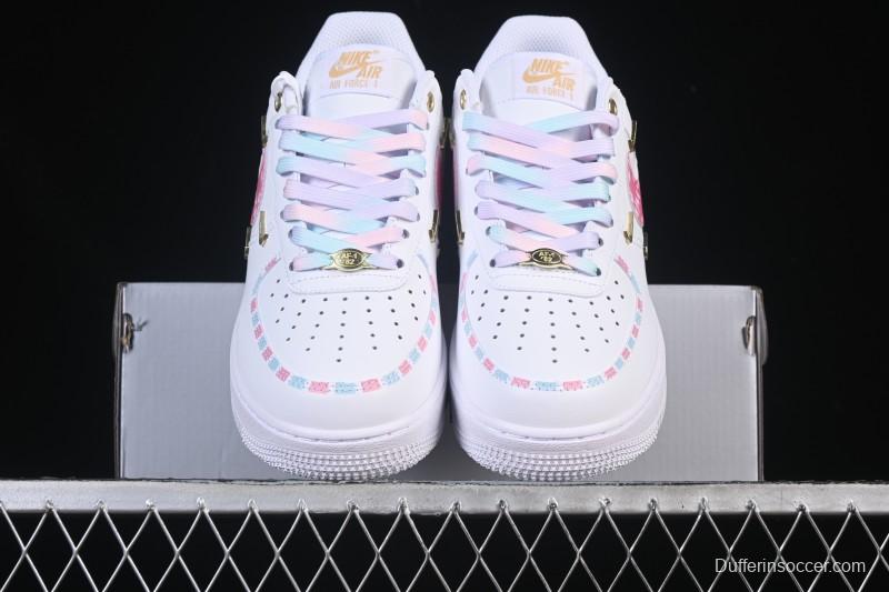 Nike Air Force 1'07 Low Four Hook Rainbow Cake Casual Sneakers - ZH0316-115