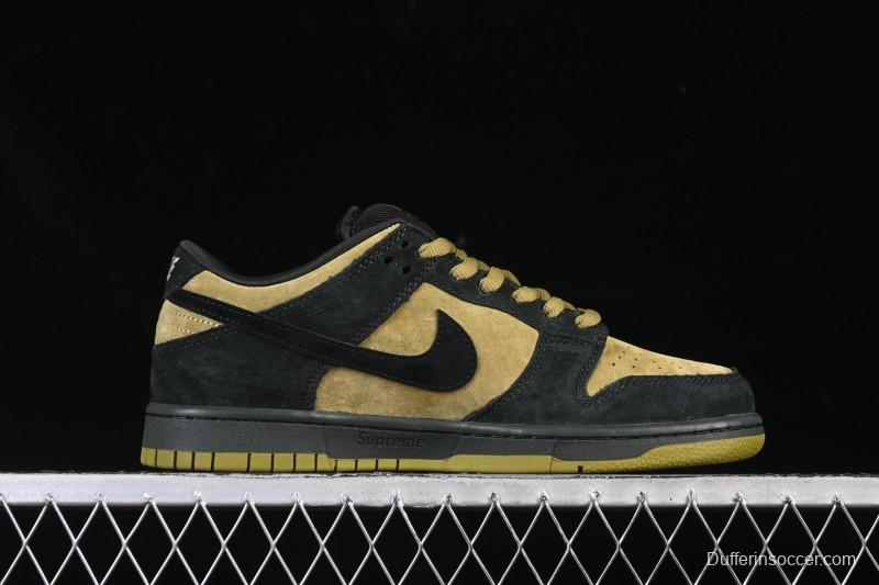 Nike Supreme x Dunk SB Dunk Low Brown Yellow Low-Top Casual Skate Shoes - HQ8487-300