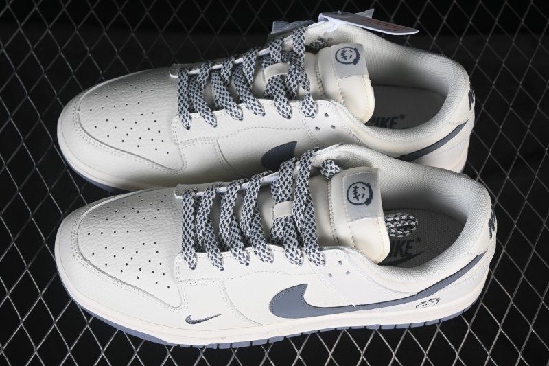 Nike SB Dunk Low Grey Swoosh Anniversary Custom Low-Top Skate Shoes - CS1688-120