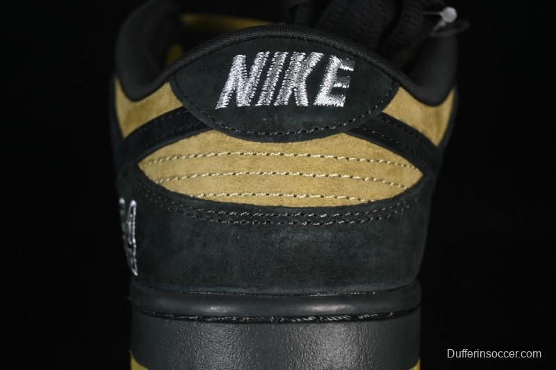 Nike Supreme Dunk SB Dunk Low Brown Yellow Casual Skate Shoes - HQ8487-300