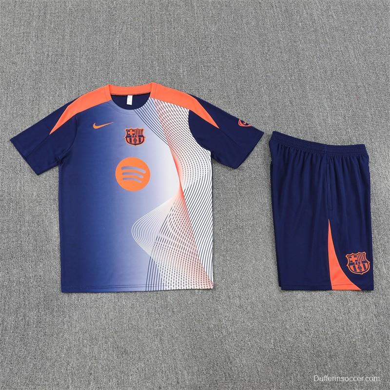 25/26 Barcelona Royal Blue Camouflage T90 Short Sleeve Jersey+Shorts