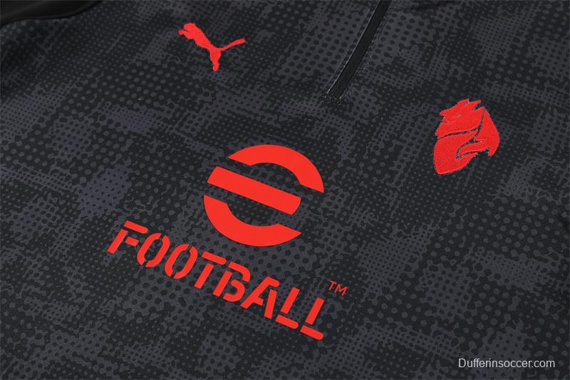 25/26 AC Milan Black Camouflage Half Zipper Jacket+Long Pants