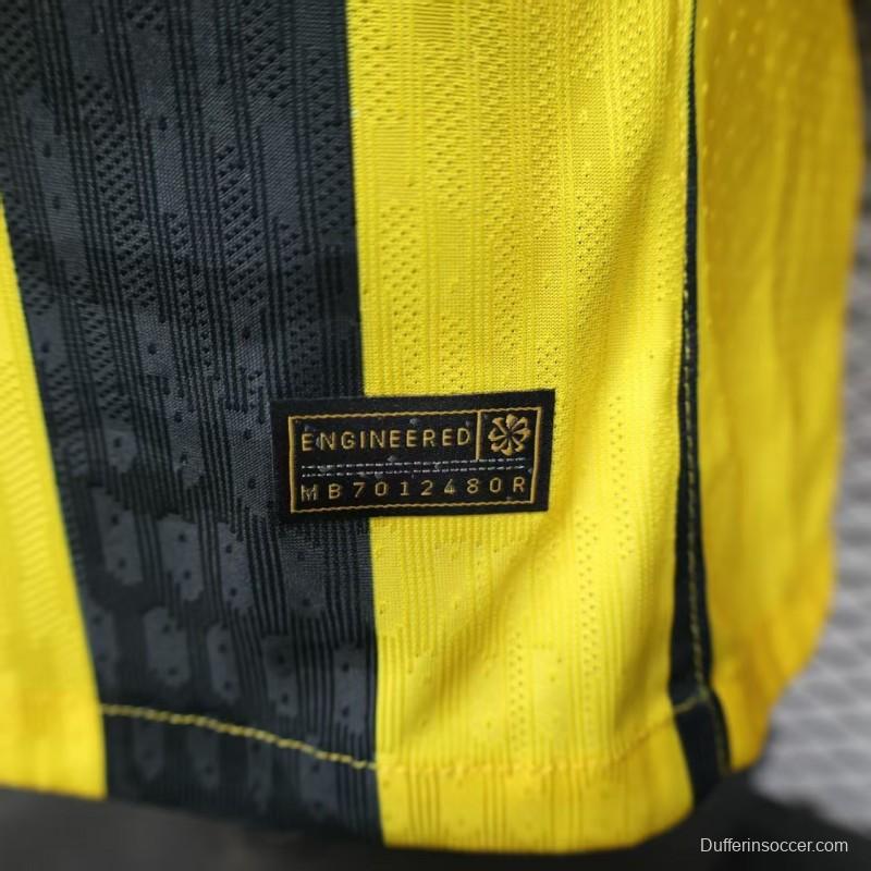 Player Version 25/26 Al Ittihad Home Jersey With New Sponsor