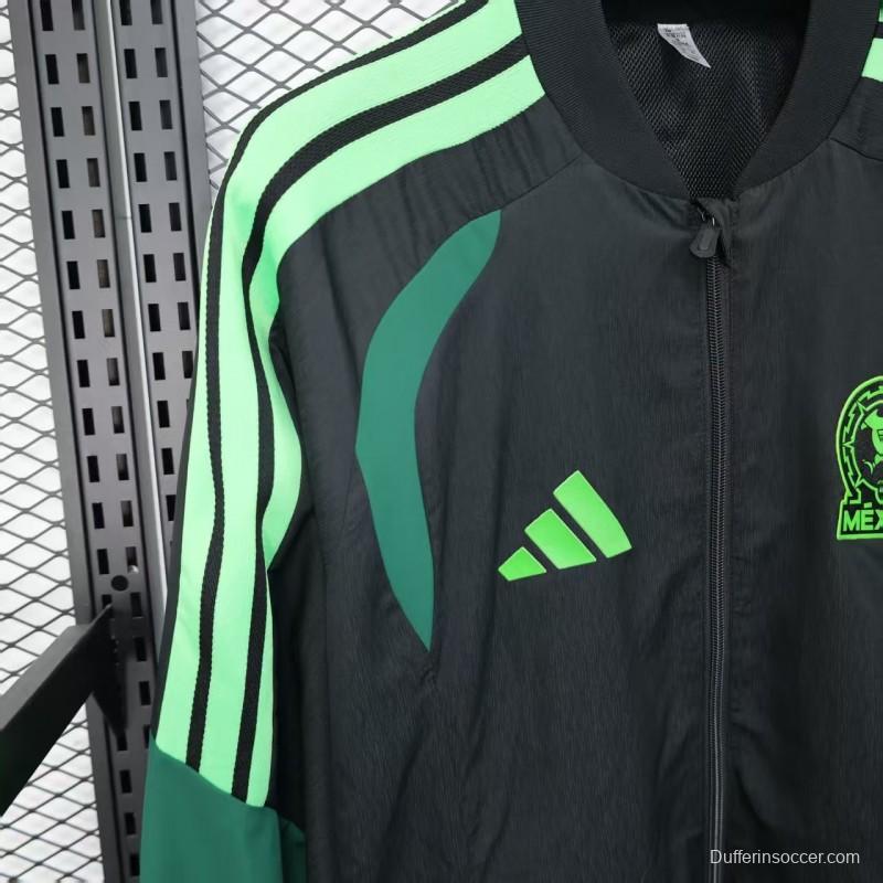 Player Version 2025 Mexico Black/Green Windbreaker (with Inner Lining)
