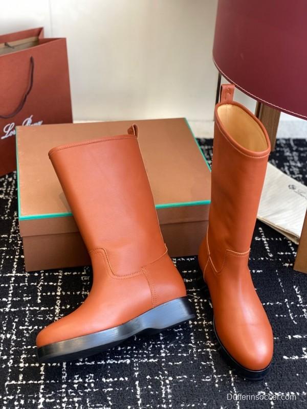 Brunello Cucinelli Classic Spring BC Calfskin High Top Thick Sole Riding Boots Long Boots - KFY00450