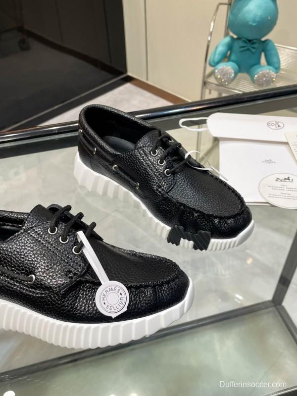 Hermès Classic Casual Sports Shoes with Exaggerated H Logo and Height Increase - LY00300