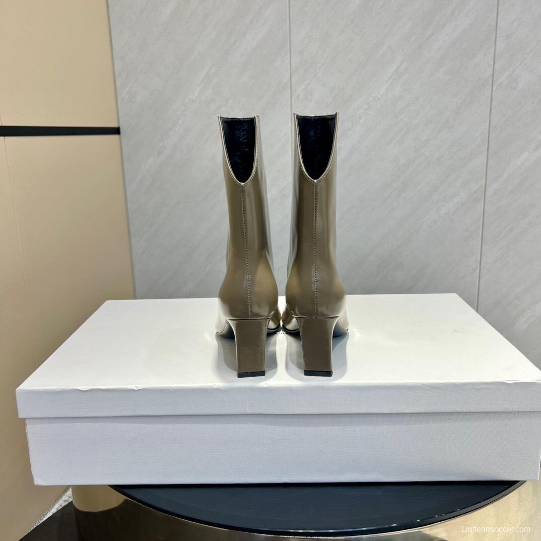 Khaite 2025 SS Collection Square Toe Slip-On Ankle Boots - KFY00390