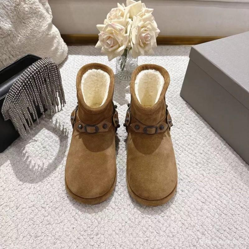 Balenciaga F022 Wool Short Boots Snow Boots - F022