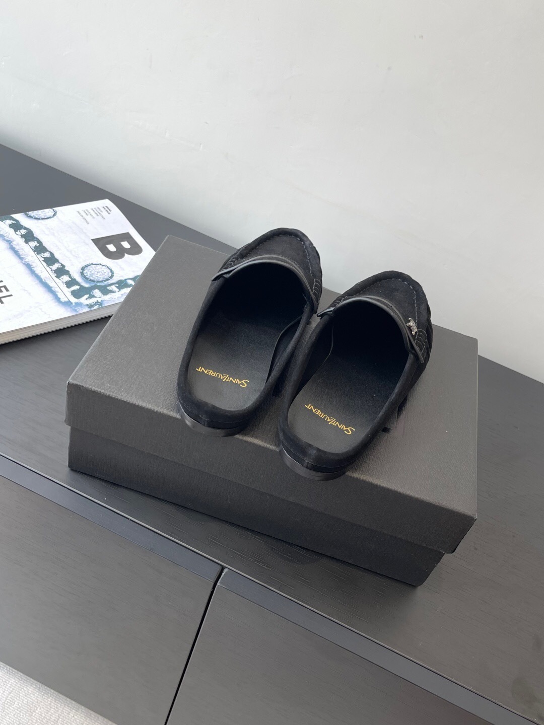 Saint Laurent Classic Loafer Mule Flat Shoes - KFY00320