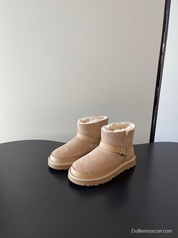 UGG 4512 Latest Buckle Flat Sole Premium Wool Anti-Slip Snow Boots - AS00290