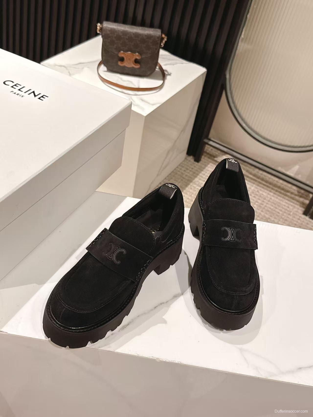 CELINE 2025/SS Fall Winter Latest Runway Lisa Same Style Platform Loafers - LY00300