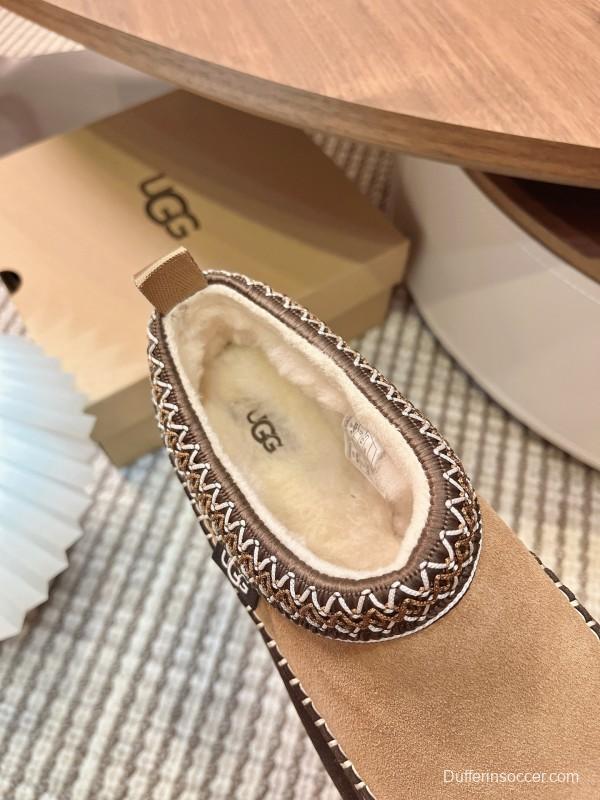 UGG Ethnic Tazz Series Thickened Height-Increasing Slip-On Fur Shoes - MJ00220