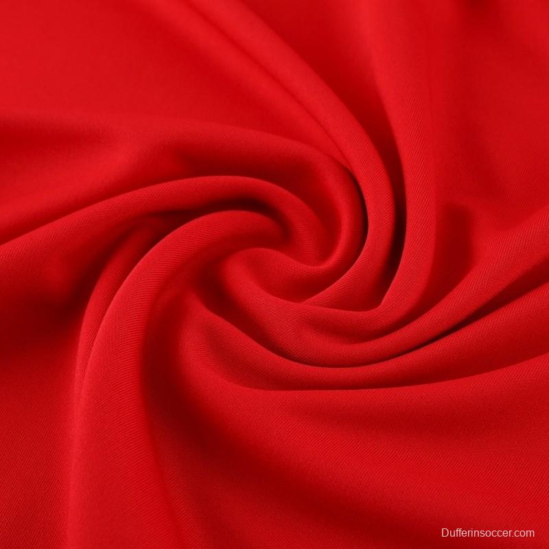 23/24 AC Milan Red S-2XL Half Zipper Jacket+Long Pants