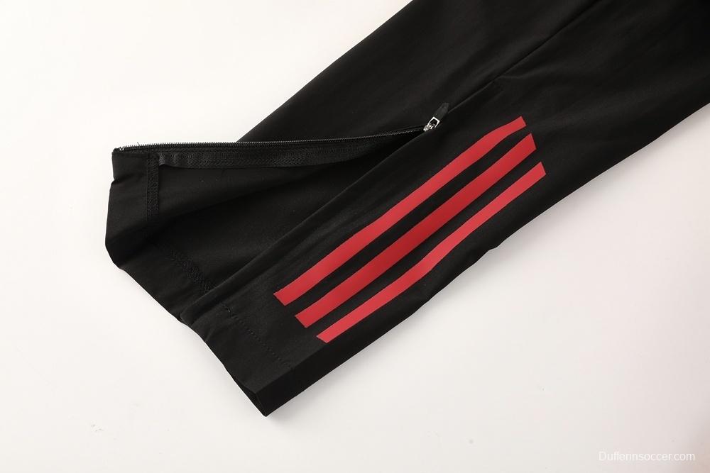 25/26 Liverpool Black S-2XL Half Zipper Jacket+Long Pants