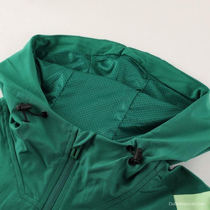 2025 Adidas Green Half Zipper Jacket+Long Pants S-2XL