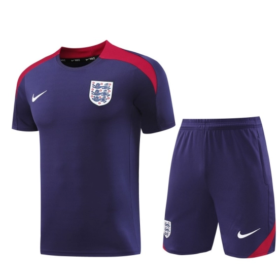 2025 England Purple Short Sleeve+Soccer Shorts