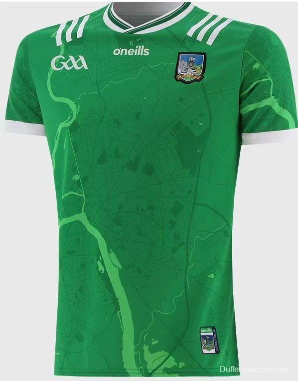 25/26 Limerick GAA Green with River Shannon Map Pattern Home Jersey