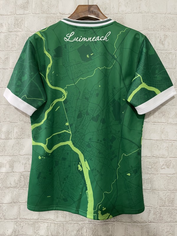 25/26 Limerick GAA Green with River Shannon Map Pattern Home Jersey