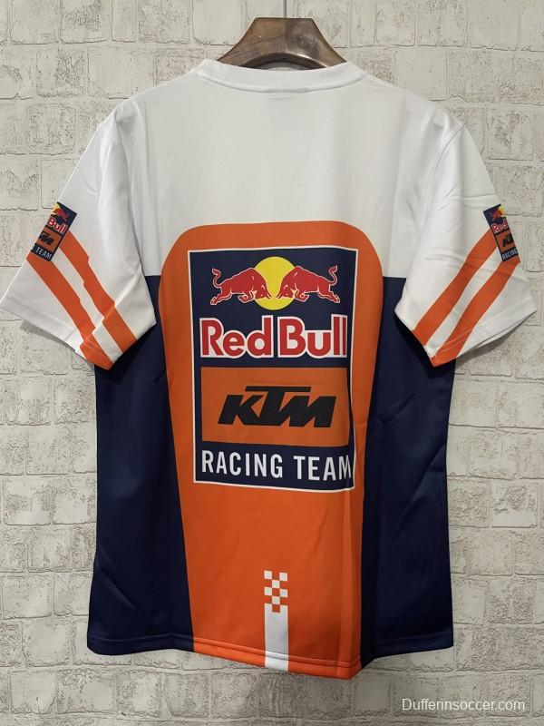 2025 F1 Red Bull KTM Racing Team Navy and White with Orange Stripes Jersey
