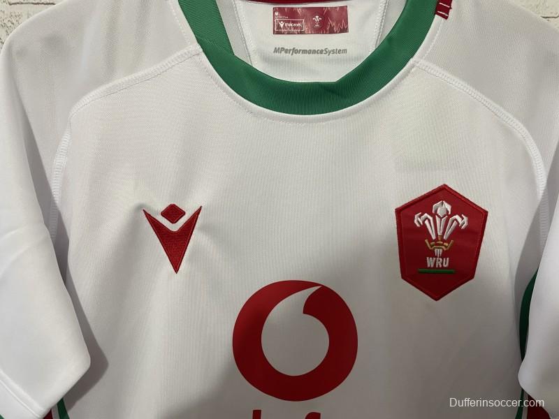 2025 Wales White with Red and Green Trim Away Jersey