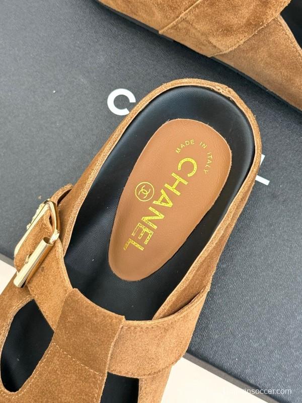 Chanel 2025 SS Minimalist Retro Birkenstock Sandals Half-Drag - KFY00280