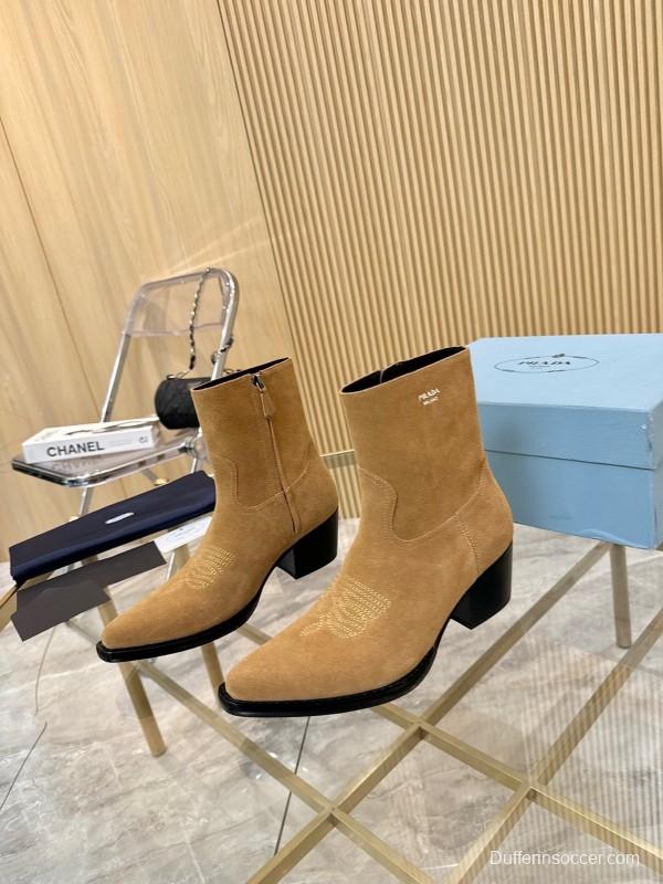 Prada Classic Pointed Toe Boots - L Y00330