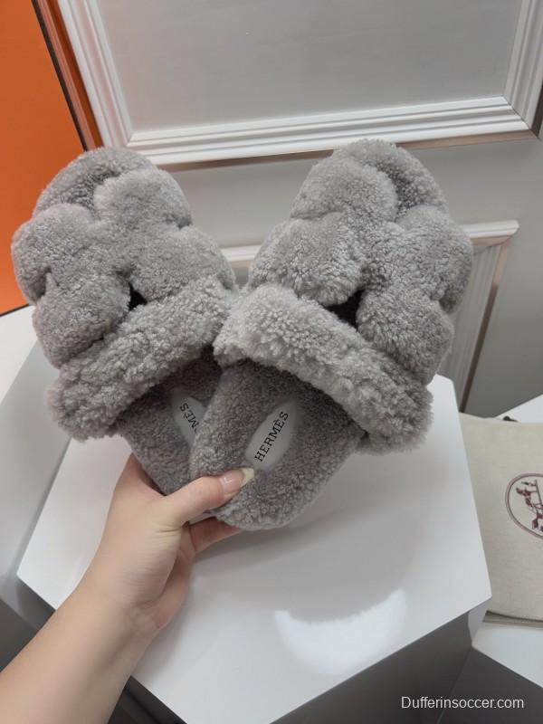 H Erijus Shoes 2025/SS Teddy Wool Slippers - LY00270